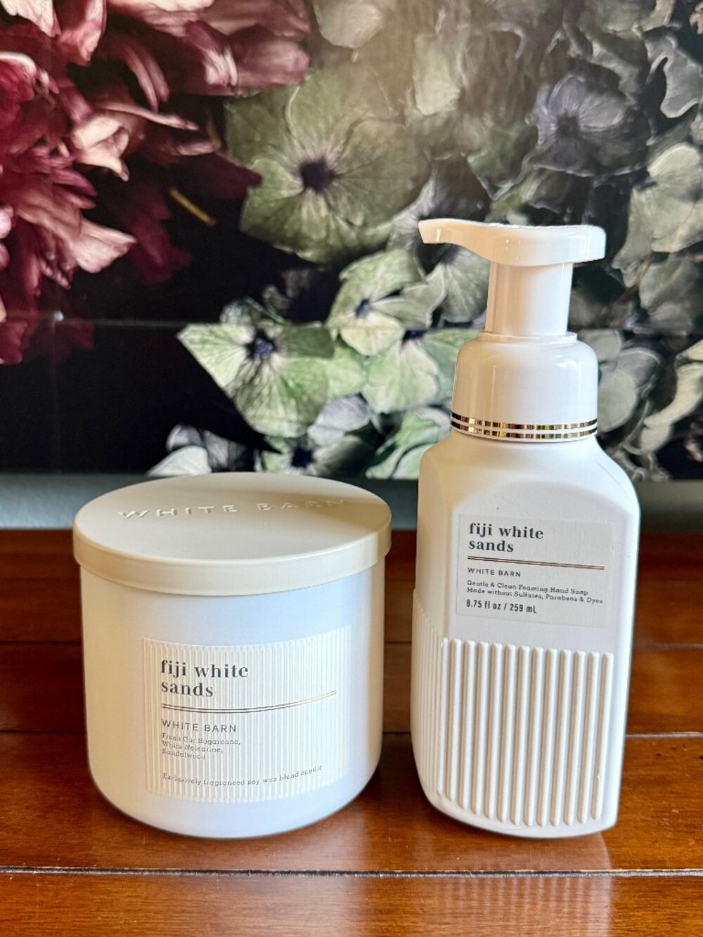 NEW 2-PC FIJI WHITE SANDS 3-Wick Candle & Foaming Hand Soap Bath & Body Works